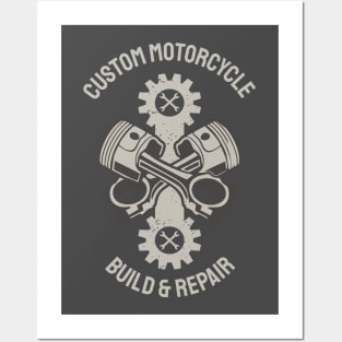 Custom Motorcycle Vintage Tee | Personalized Biker Posters and Art